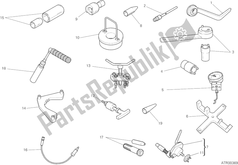 Todas as partes de 01a - Ferramentas De Serviço De Oficina, Motor do Ducati Diavel Xdiavel S USA 1260 2019